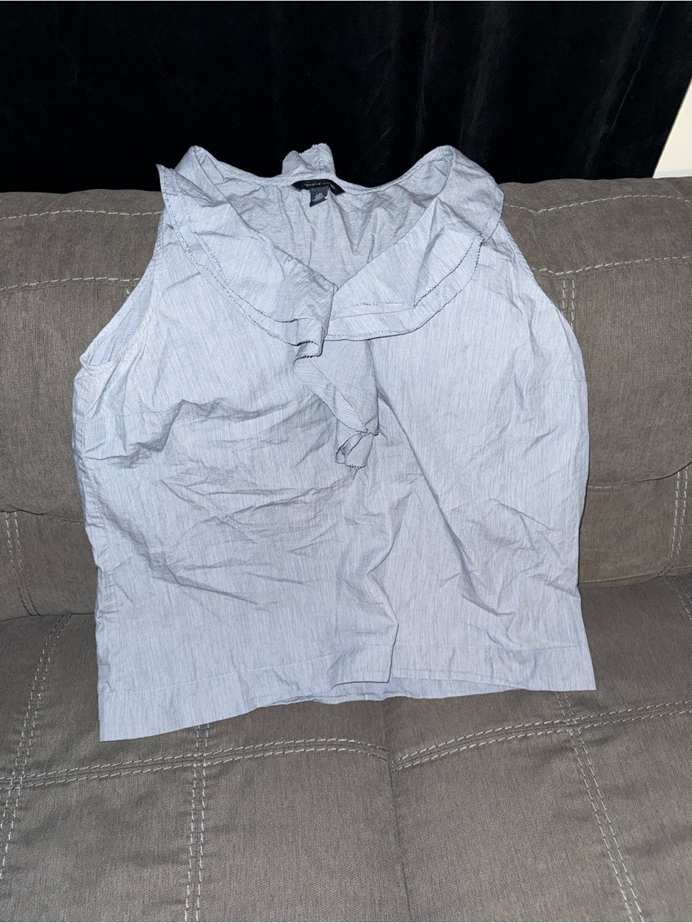 Tommy Hilfiger Light Blue Ruffle-Trim Sleeveless Camisole